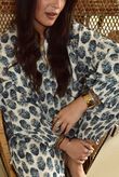 Daughter Of Ibiza Indira Balloon Sleeve Shirt French Navy & Denim 